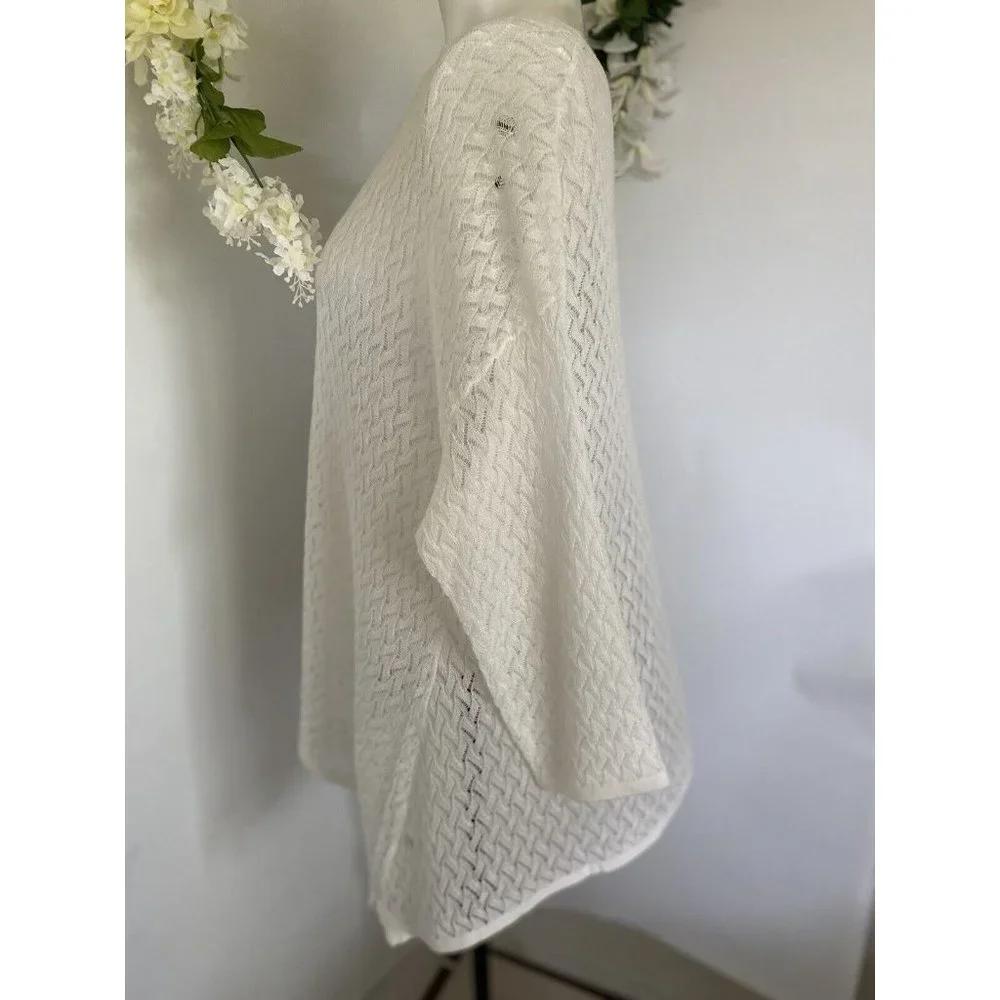 New With Tags Andrea Jovine White Lightweight Tunic Sweater Long Sleeves‎ Sz XL - Picture 6 of 12